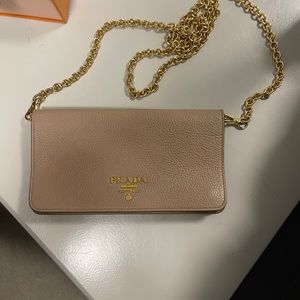 Prada leather wallet on a chain